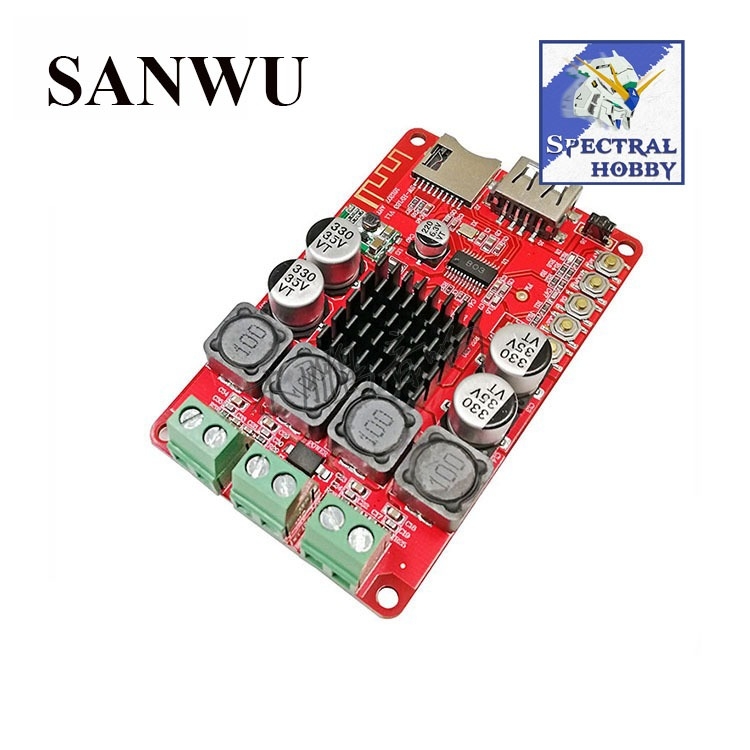 Mạch khuếch đại âm thanh kèm remote IR TPA3116 50W x2 Bluetooth đọc usb thẻ TF amplifier