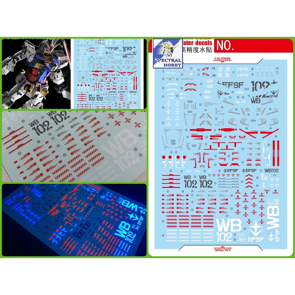 Decal nước dán mô hình PG RX-78-2 RX78 PGU 2.0 G3 gundam các loại Water sticker