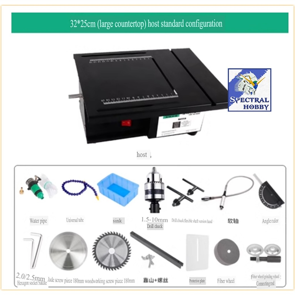 Máy mài khoan cắt cưa bàn đa năng 2500W desktop table grinding cutting mini table saw LONGXIANG