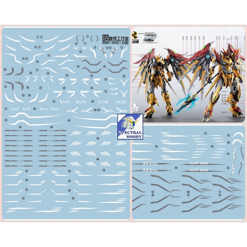 Decal nước dán mô hình XH01 BAI QI MNP-XH02 XH03 Ao bing DRAGON AOBING water sticker