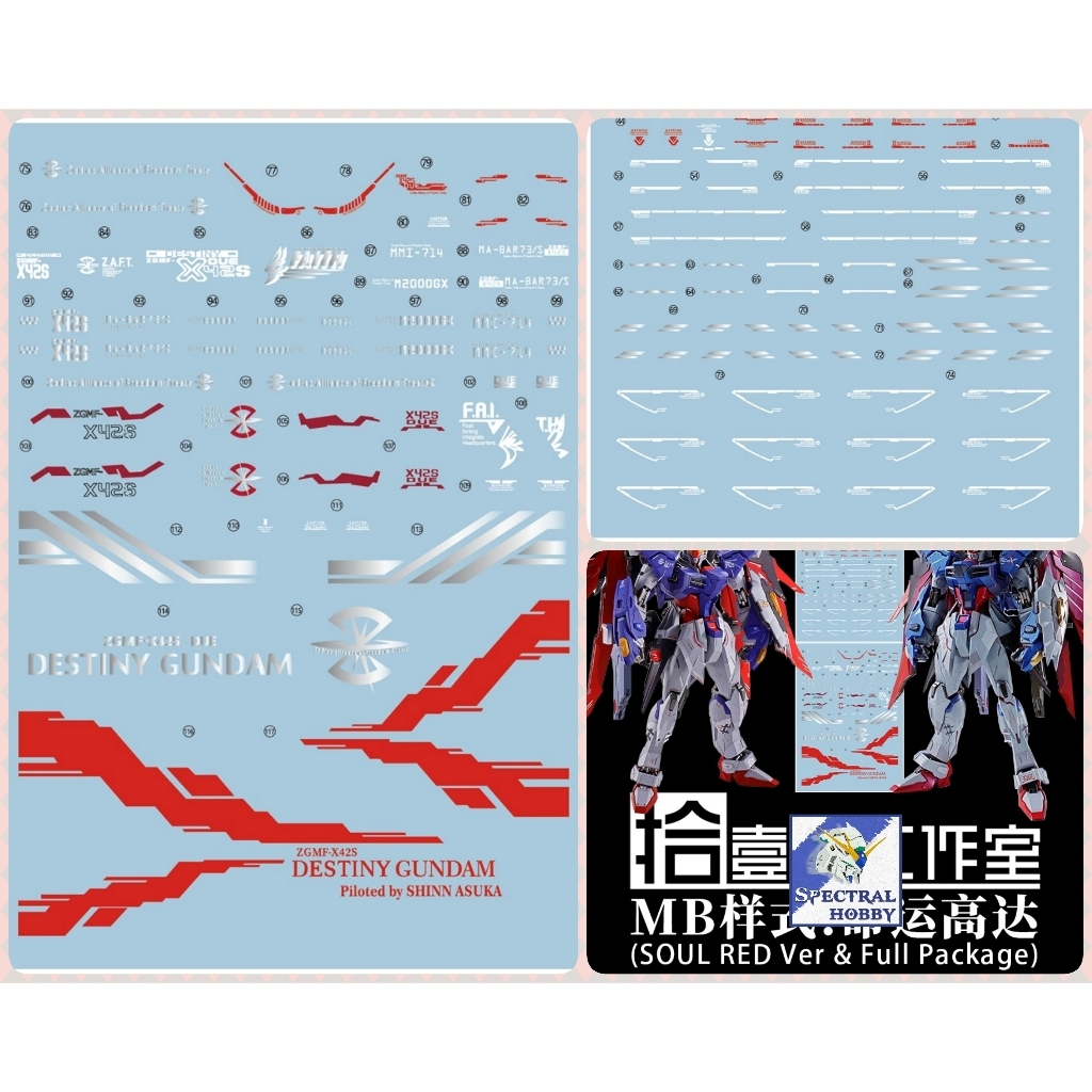 Decal nước dán mô hình Destiny gundam Seed MG MB RG các loại Water sticker