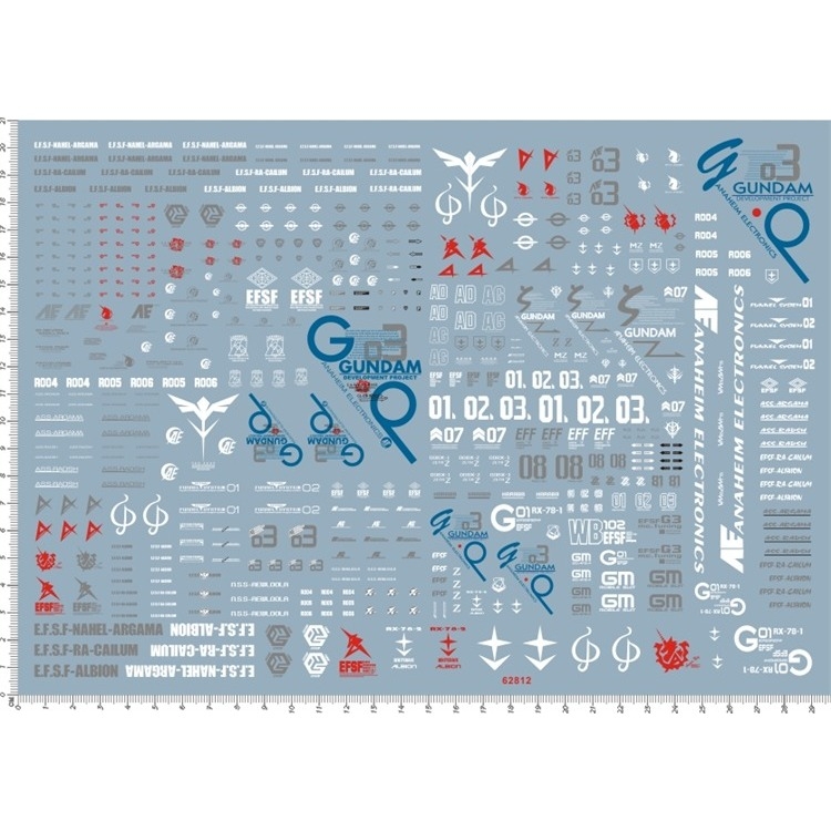 Decal nước dán mô hình HG GP03D Dendrobium RX-78 zeta ez8 UC EFSF Series Water sticker