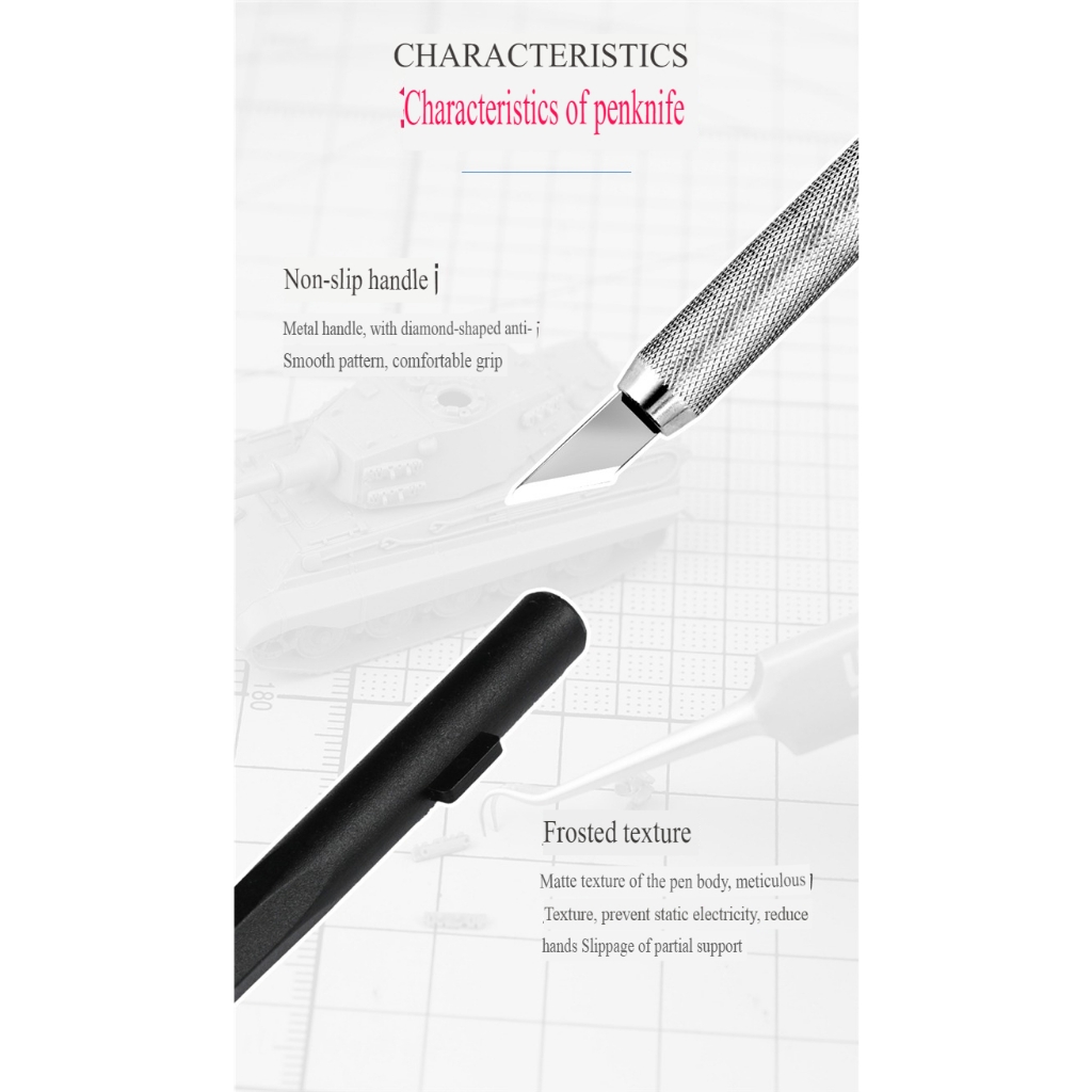 Dụng cụ dao mô hình kỹ thuật UStar Wide Pen Knife with 15 blades UA91900