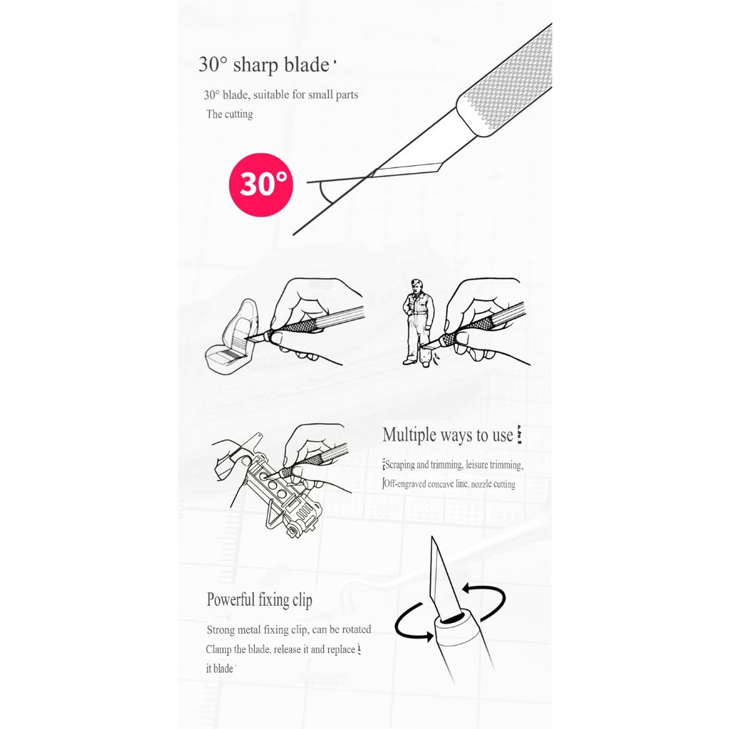 Dụng cụ dao mô hình kỹ thuật UStar Wide Pen Knife with 15 blades UA91900