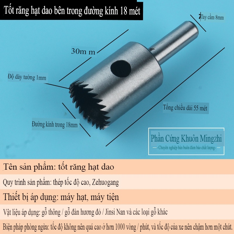 Mũi khoan lỗ tròn tiện gỗ chuỗi hạt gỗ các cỡ Buddha bead drill bits round hand string processing wooden beads