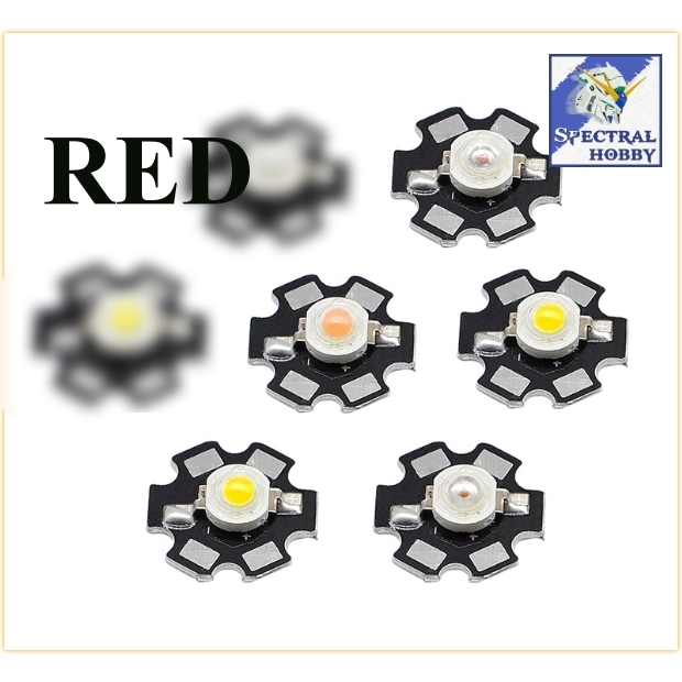 Bộ 5 bóng led siêu sáng các màu có đế nhôm tản nhiệt 1w 3w 5w DIY aluminum substrate light source
