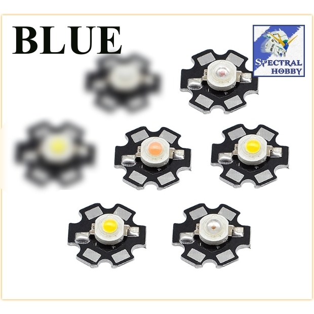 Bộ 5 bóng led siêu sáng các màu có đế nhôm tản nhiệt 1w 3w 5w DIY aluminum substrate light source