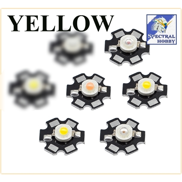 Bộ 5 bóng led siêu sáng các màu có đế nhôm tản nhiệt 1w 3w 5w DIY aluminum substrate light source