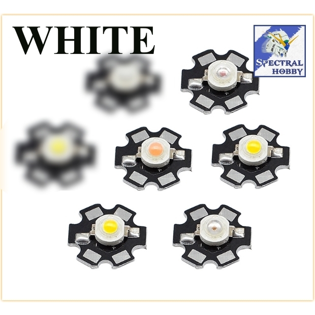 Bộ 5 bóng led siêu sáng các màu có đế nhôm tản nhiệt 1w 3w 5w DIY aluminum substrate light source