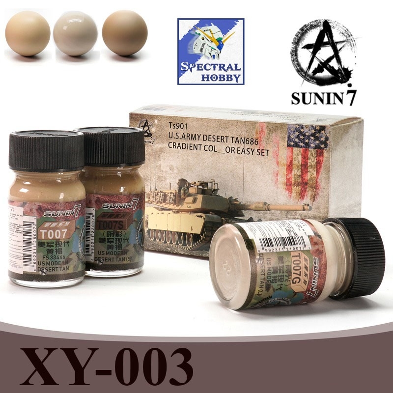 Sơn mô hình SUNIN lacquer bộ set 3 màu quân sự XY003 TS901 U.S.ARMY Desert tan686 Cradient color