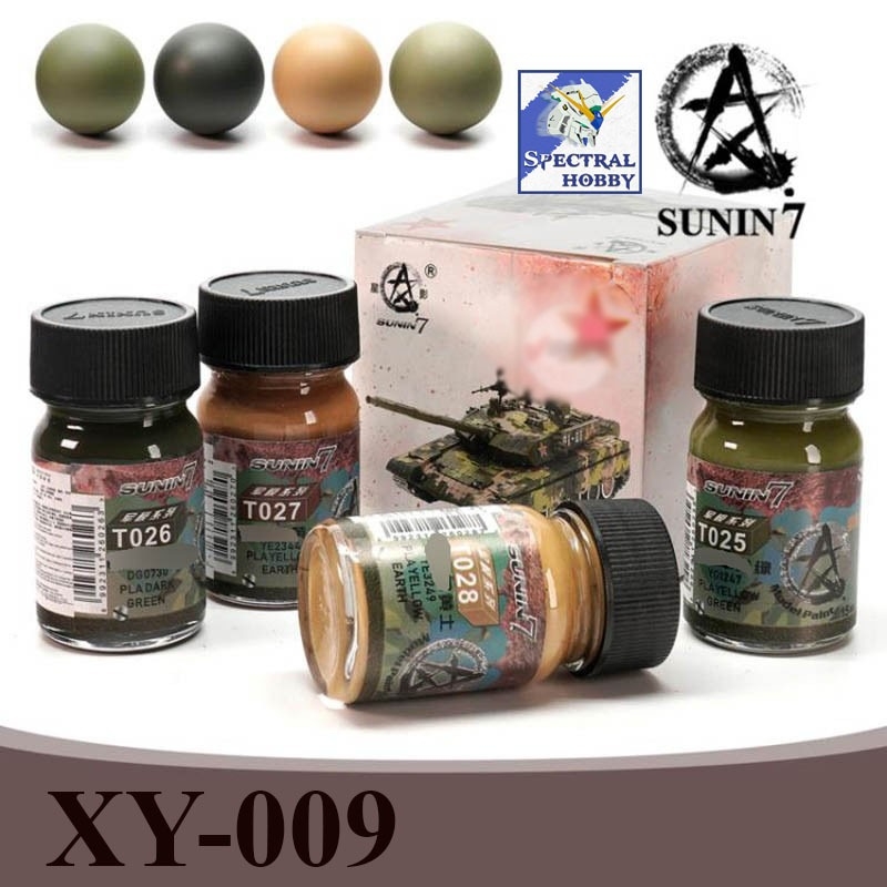 Sơn mô hình Sunin lacquer bộ 4 màu XY-009 Tank Set Color Camouflage Camo