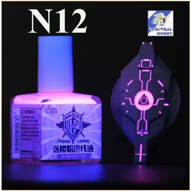 Dụng cụ QW sơn kẻ panel line phát sáng huỳnh quang UV Fluorescent Color 18ml cho mô hình