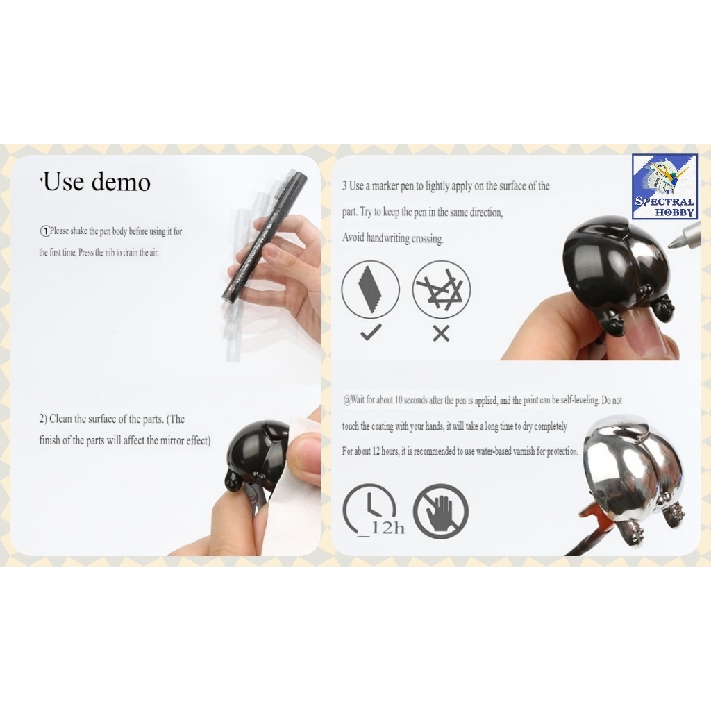 Bút sơn mô hình DSPIAE pen marker super metallic chrome Siver gold MKS series