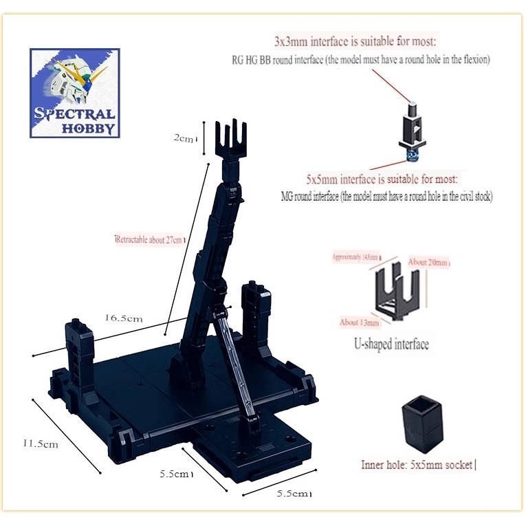 Đế giá đỡ mô hình Action Base VT-126 Stand Floor MG HG RG gundam figure VT126