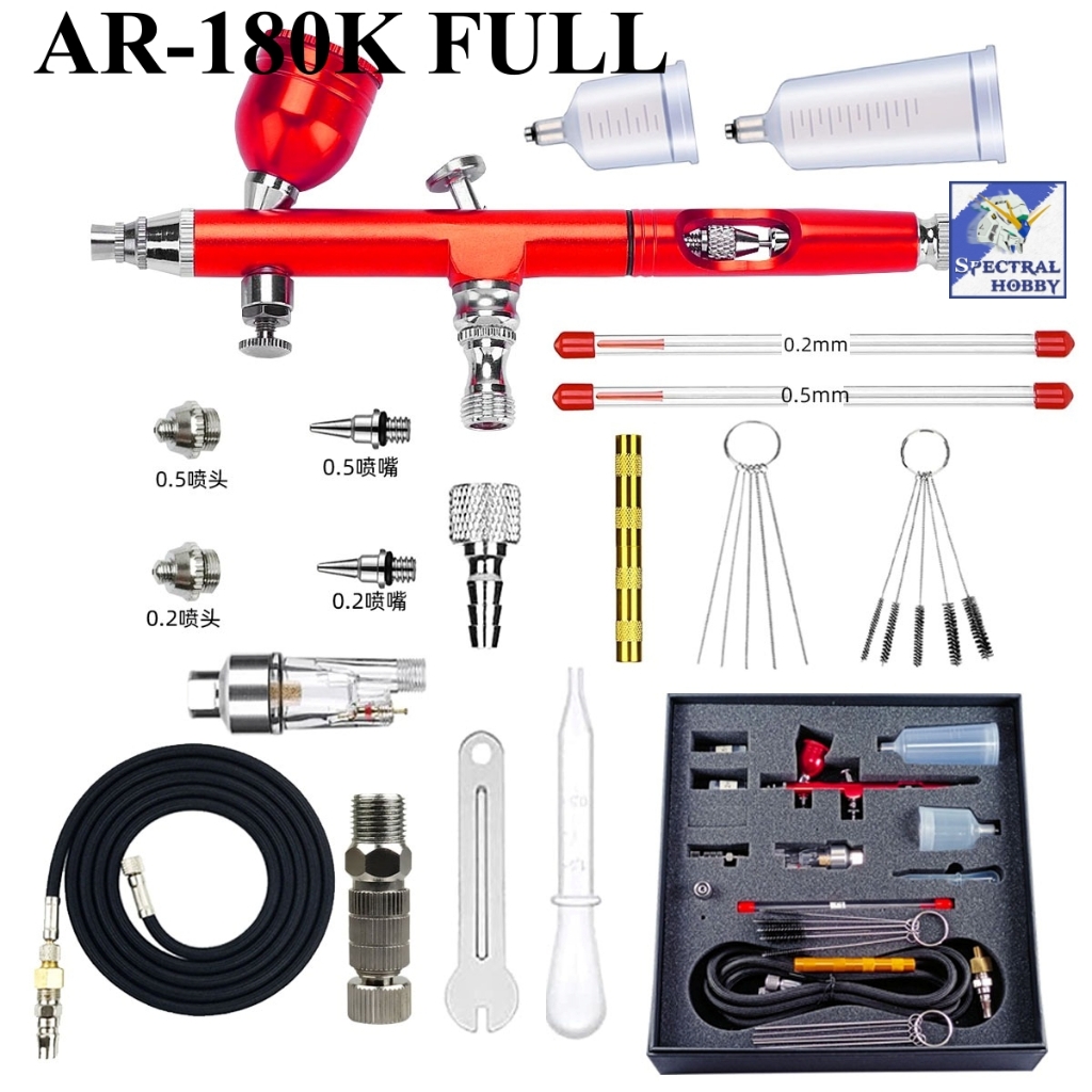 Bút sơn mô hình 0.2mm 0.3mm Spray Gun Double Action - AR130 AC130 AR180 Airbrush