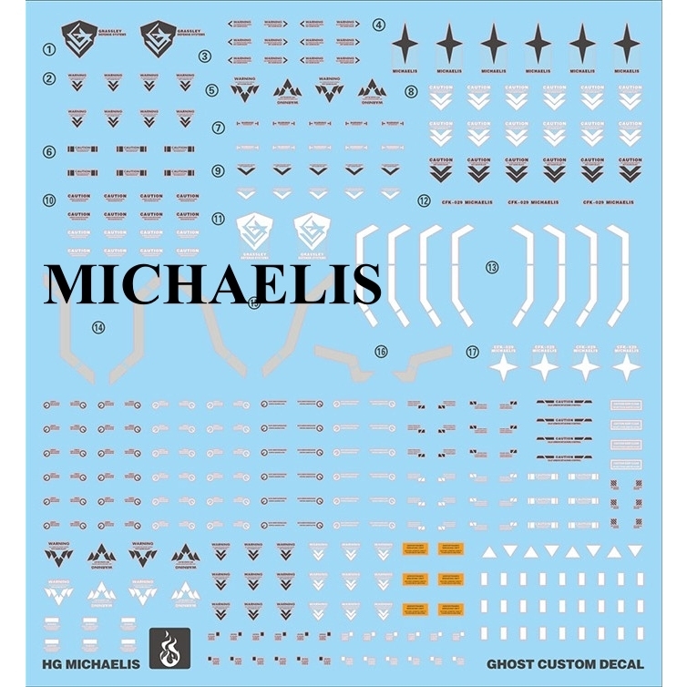 Decal nước dán mô hình Michaelis Witch Mercury các loại - water sticker