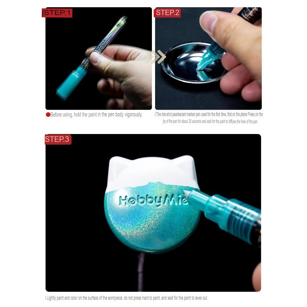 Bút sơn Hobby MIO gundam marker pearl color (silver gold red green blue) paint