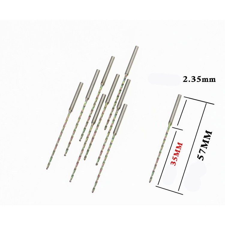 Dụng cụ mũi khoan xoắn dài tốc độ cao Titanium 0.8 - 2.0mm PCD high speed steel twist drill 2.35mm