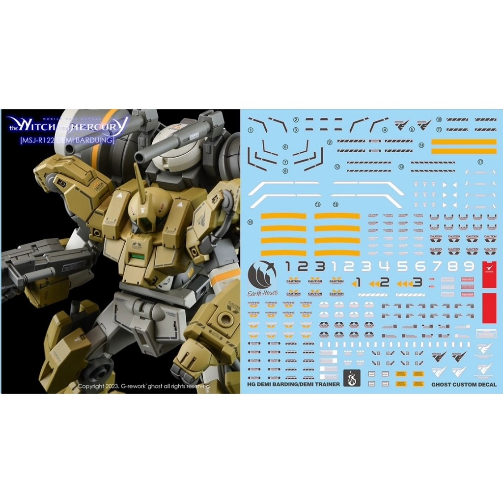 Decal nước dán mô hình DEMI BARDING TRAINER WITCH MERCURY Water sticker Các loại