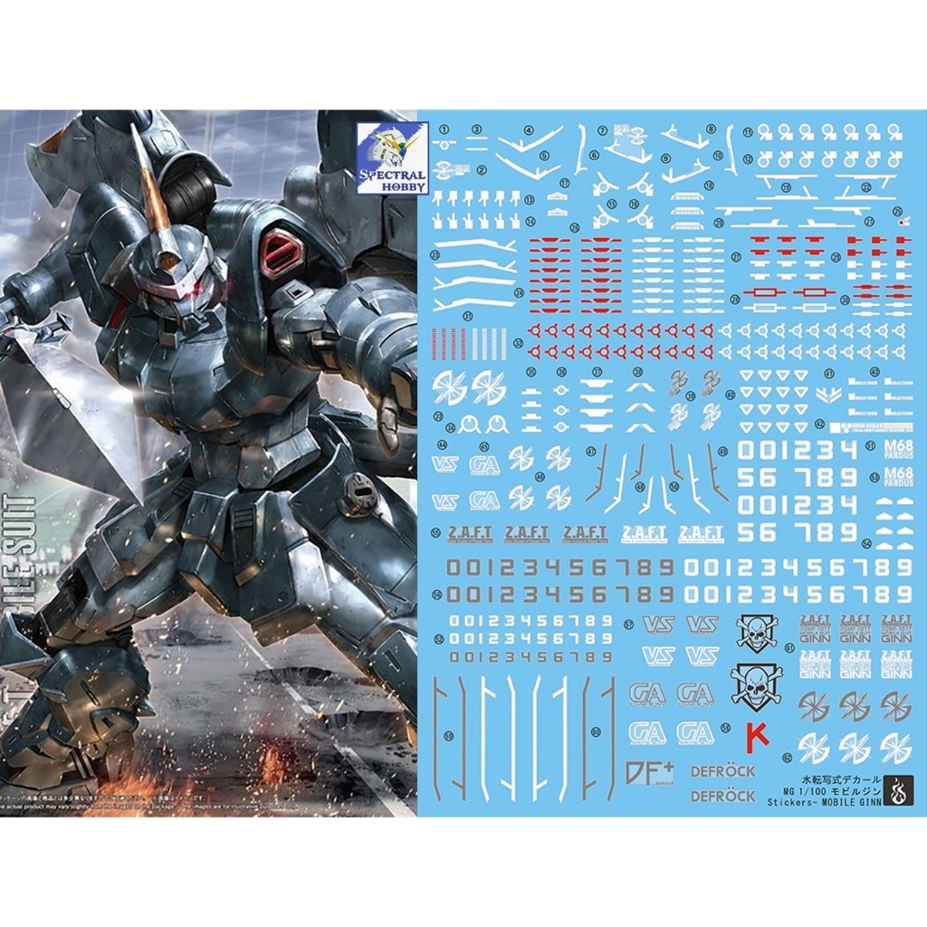 Decal nước dán mô hình Ginn Zaku Seed Destiny Lunamaria Phantom Blaze Slash Water sticker