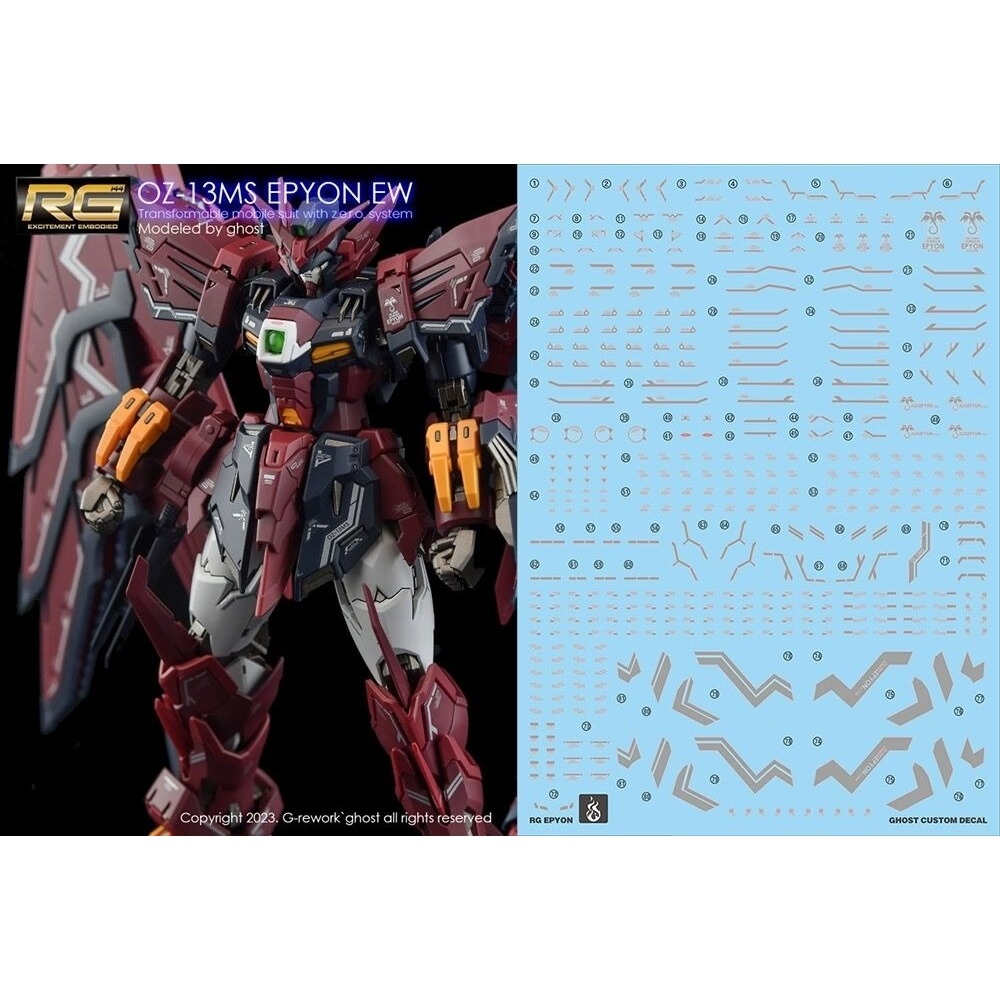 Decal nước dán mô hình EPYON mg hg rg các loại water sticker