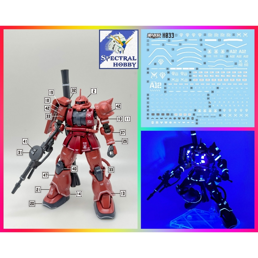 Decal nước dán mô hình HG GTO Guncannon Gouf Dom Guntank Zaku Black Char Origin các loại Water sticker