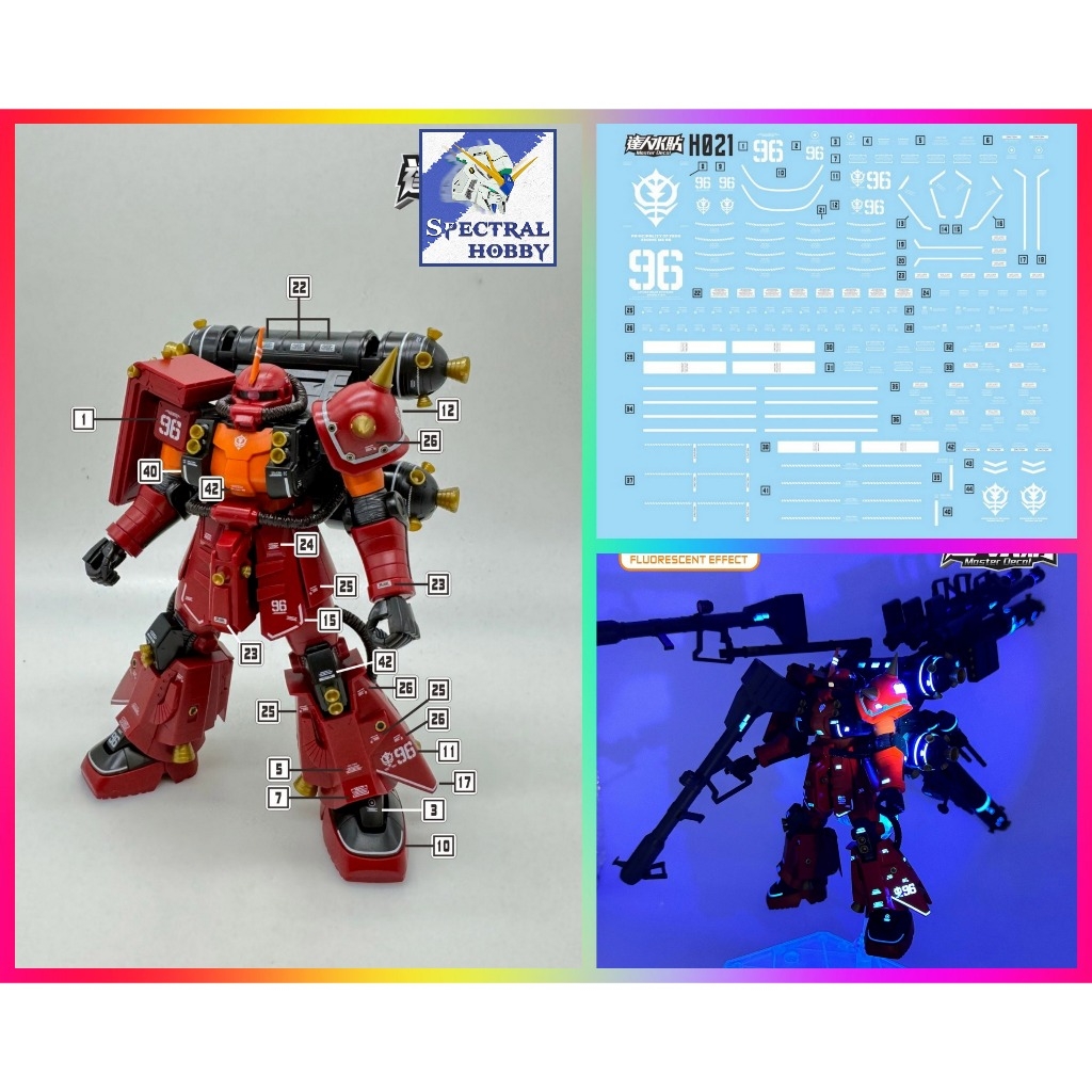 Decal nước dán mô hình Zaku II | Zaku Thunderbolt MG HG GTO các loại Water sticker