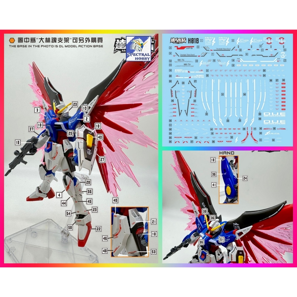 Decal nước dán mô hình HG Gundam Strike Freedom | Destiny | Heine spec2 Water sticker