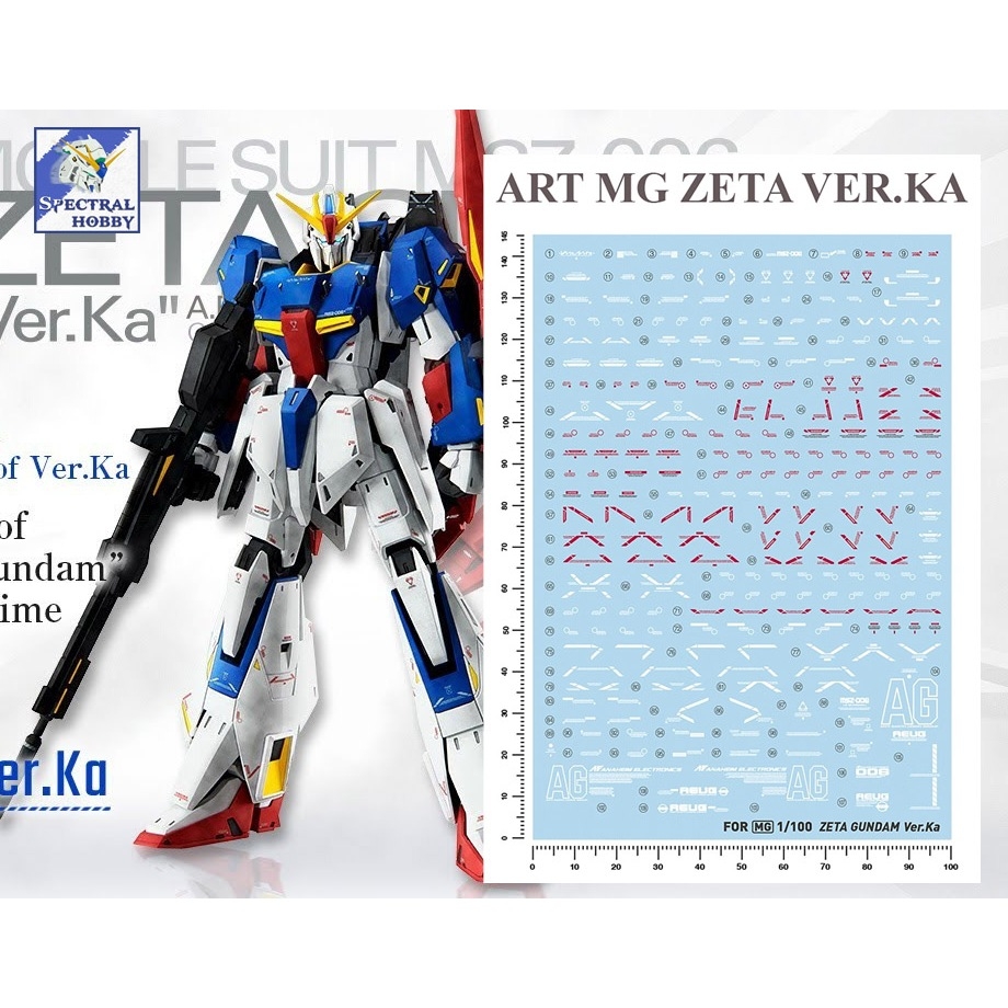 Decal nước dán mô hình Zeta PLUS A1 C1 Z3 Red ver.ka PG MG RG HG các loại Water sticker