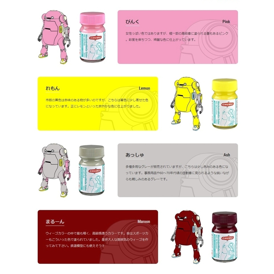 Sơn mô hình Gaia MechatroWego Chubu paint lacquer ROBOT COLOR WG01-WG08 series