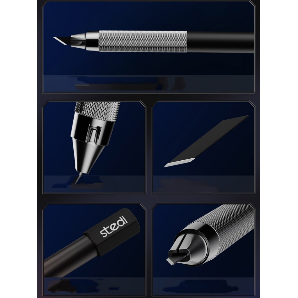 Dụng cụ STEDI kỹ thuật mỹ thuật dao mô hình / hộp lưỡi Full metal pen knife engraving