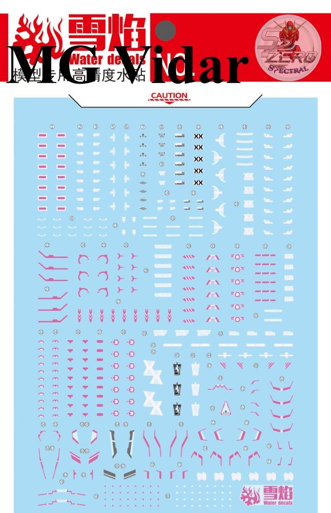 Decal nước dán mô hình Vidar Gundam water stickers các loại