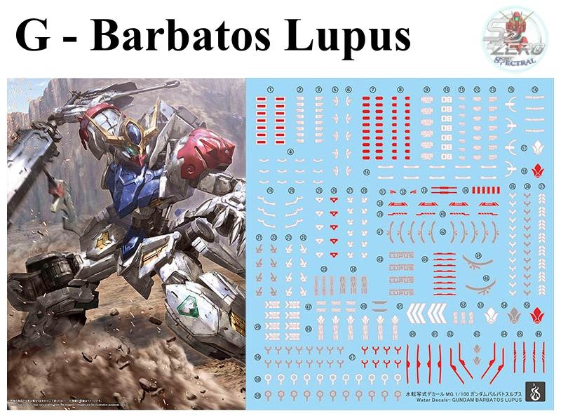 Decal nước dán mô hình Barbatos Lupus các loại - Water sticker