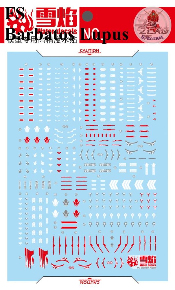 Decal nước dán mô hình Barbatos Lupus các loại - Water sticker