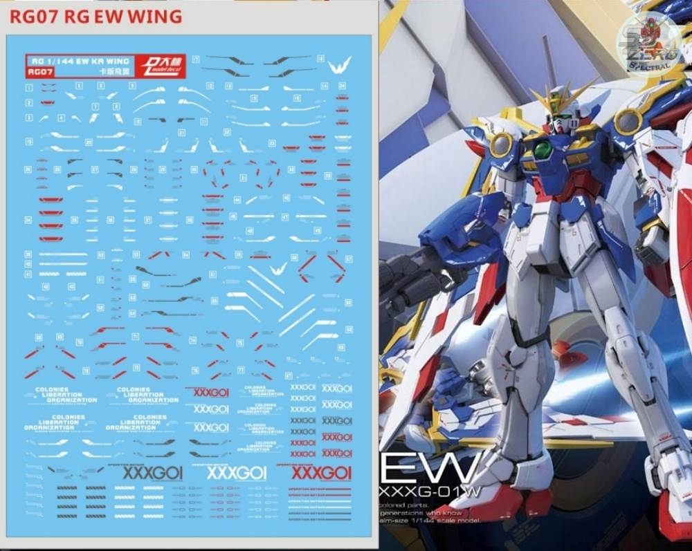 Decal nước RG Wing Gundam EW XXXG-01W các loại