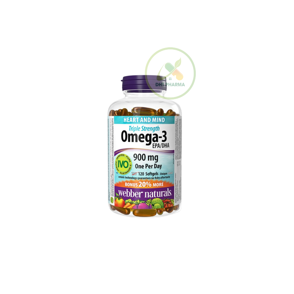 Viên Uống Omega-3 Triple Strenggth Webber Naturals Hỗ Trợ Tim Mạch, Não Bộ, Xương Khớp