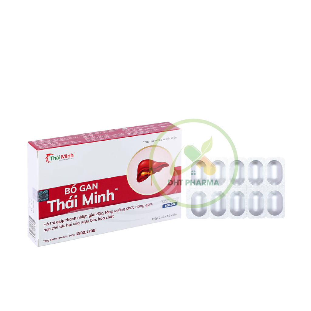 Bổ Gan Thái Minh giúp thanh nhiệt, giải độc, tăng cường chức năng gan (Hộp 20 viên)