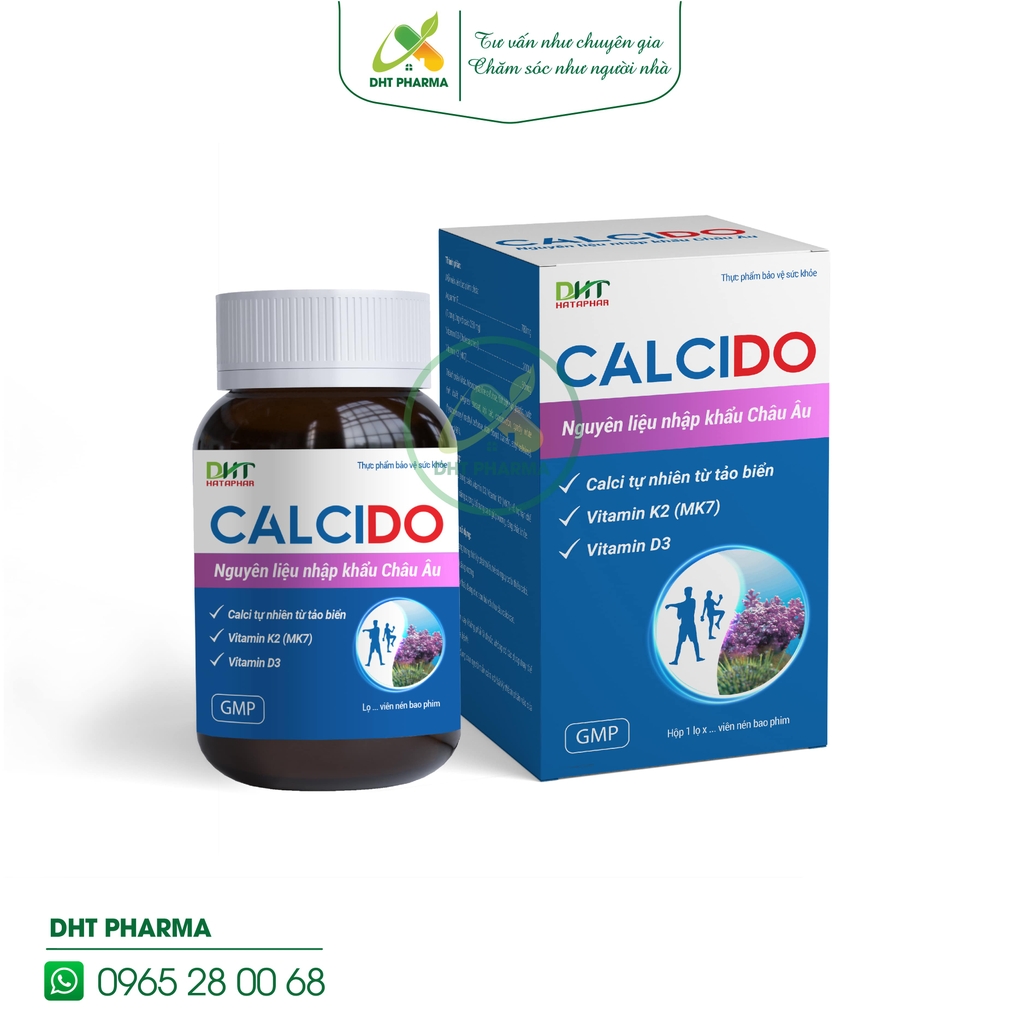 Calcido bổ sung Canxi, Vitamin D3, Vitamin K2 hỗ trợ xương răng chắc khỏe, hỗ trợ phòng ngừa loãng xương