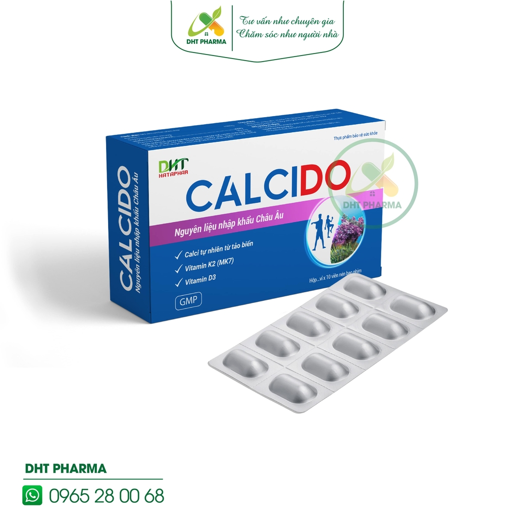 Calcido bổ sung Canxi, Vitamin D3, Vitamin K2 hỗ trợ xương răng chắc khỏe, hỗ trợ phòng ngừa loãng xương