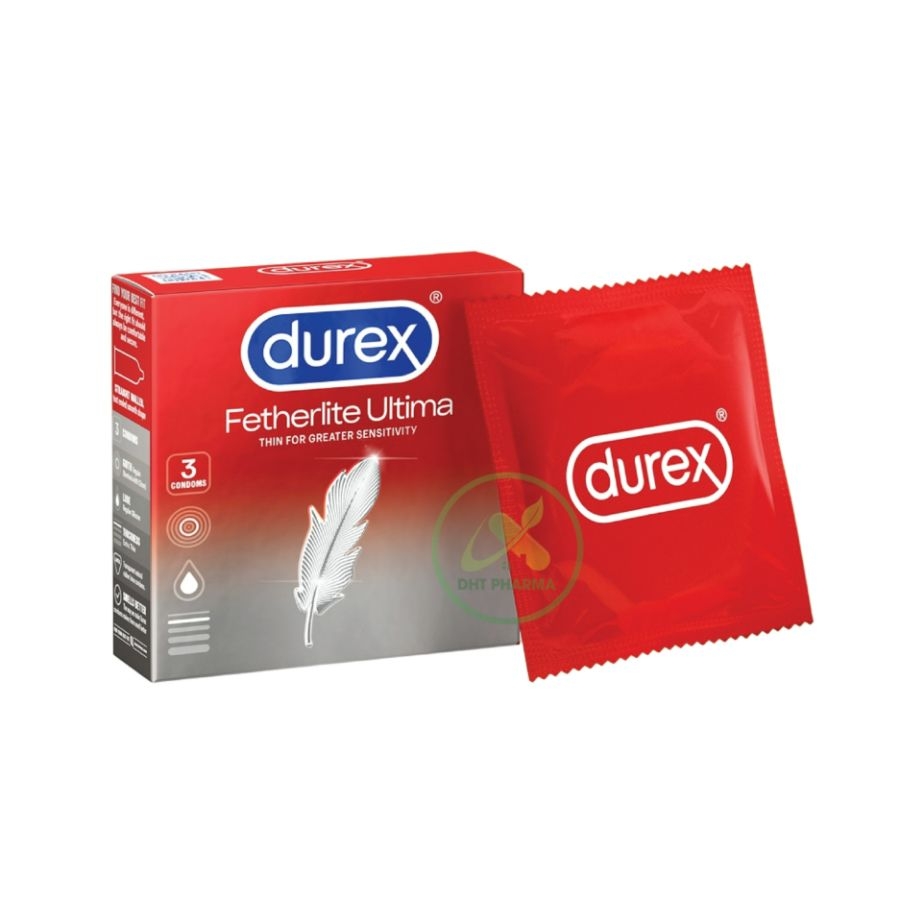 Bao cao su Durex Fetherlite Ultima thiết kế siêu mỏng, cảm giác mượt mà hơn (Hộp 12 cái)