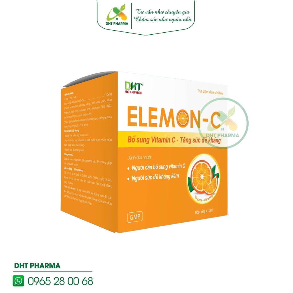 Elemon C Tăng cường sức đề kháng cho trẻ (Hộp 4 vỉ x 5 ống x 10ml)