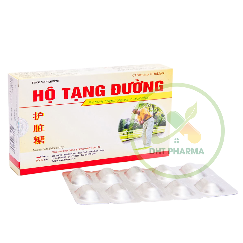 Hộ Tạng Đường hỗ trợ hạ đường huyết, giảm cholesterol máu (Hộp 3vỉ x10 viên)