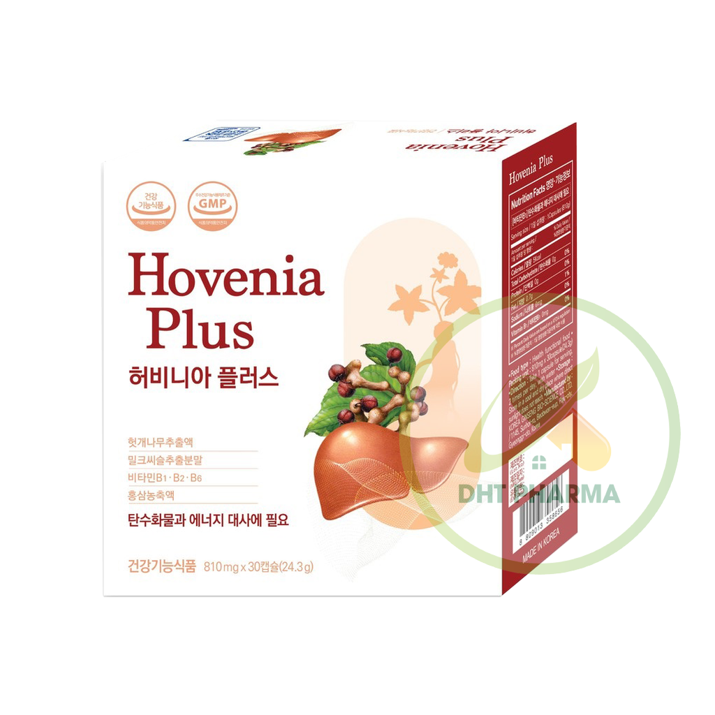 Hovenia Plus hỗ trợ giải rượu, giải độc gan, mát gan (Hộp 30 viên)