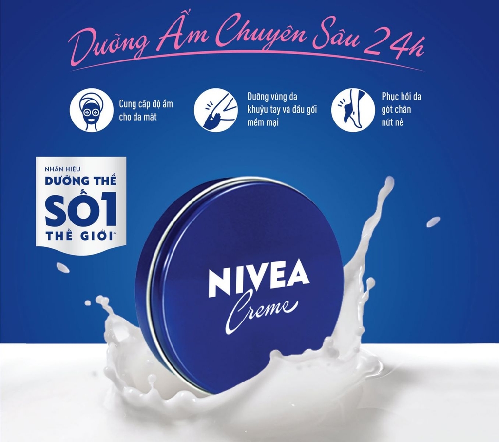 Kem dưỡng ẩm Nivea Creme giúp da mềm mại, mịn màng