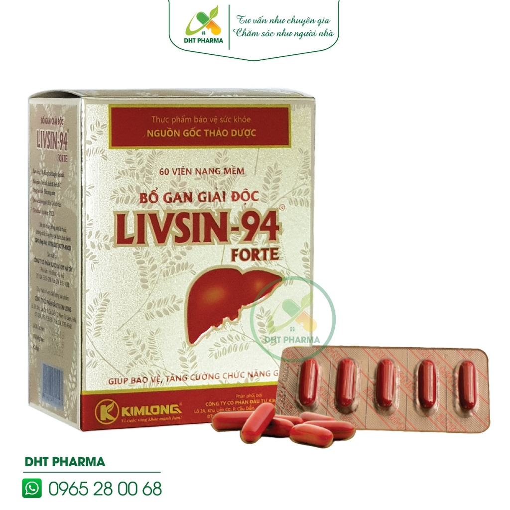 Livsin-94 Forte hỗ trợ thanh nhiệt mát gan giải độc gan (Hộp 12vỉ x5viên)