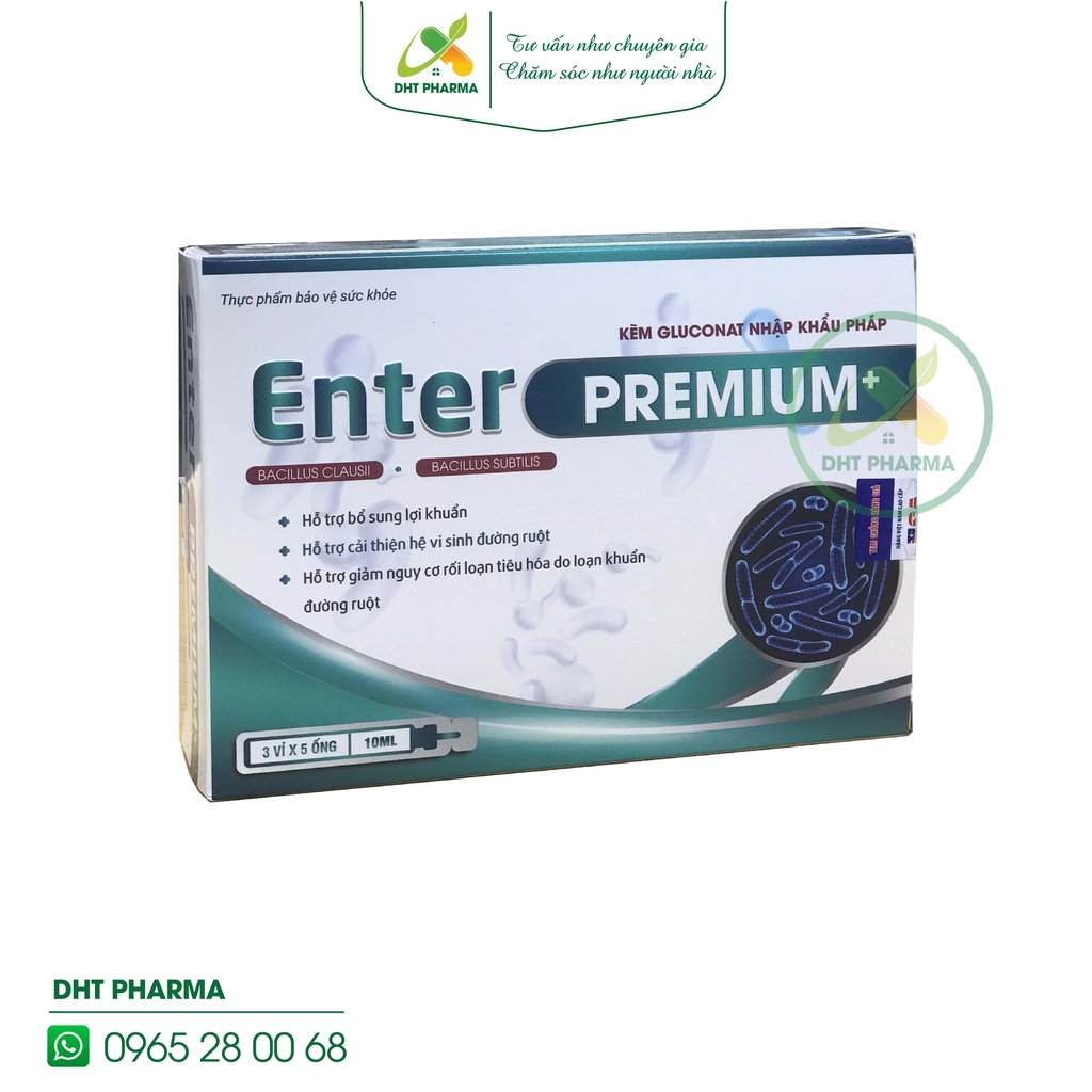 Men vi sinh Enter Premium+ hỗ trợ cải thiện hệ vi sinh đường ruột (Hộp 15 ống x 10ml)