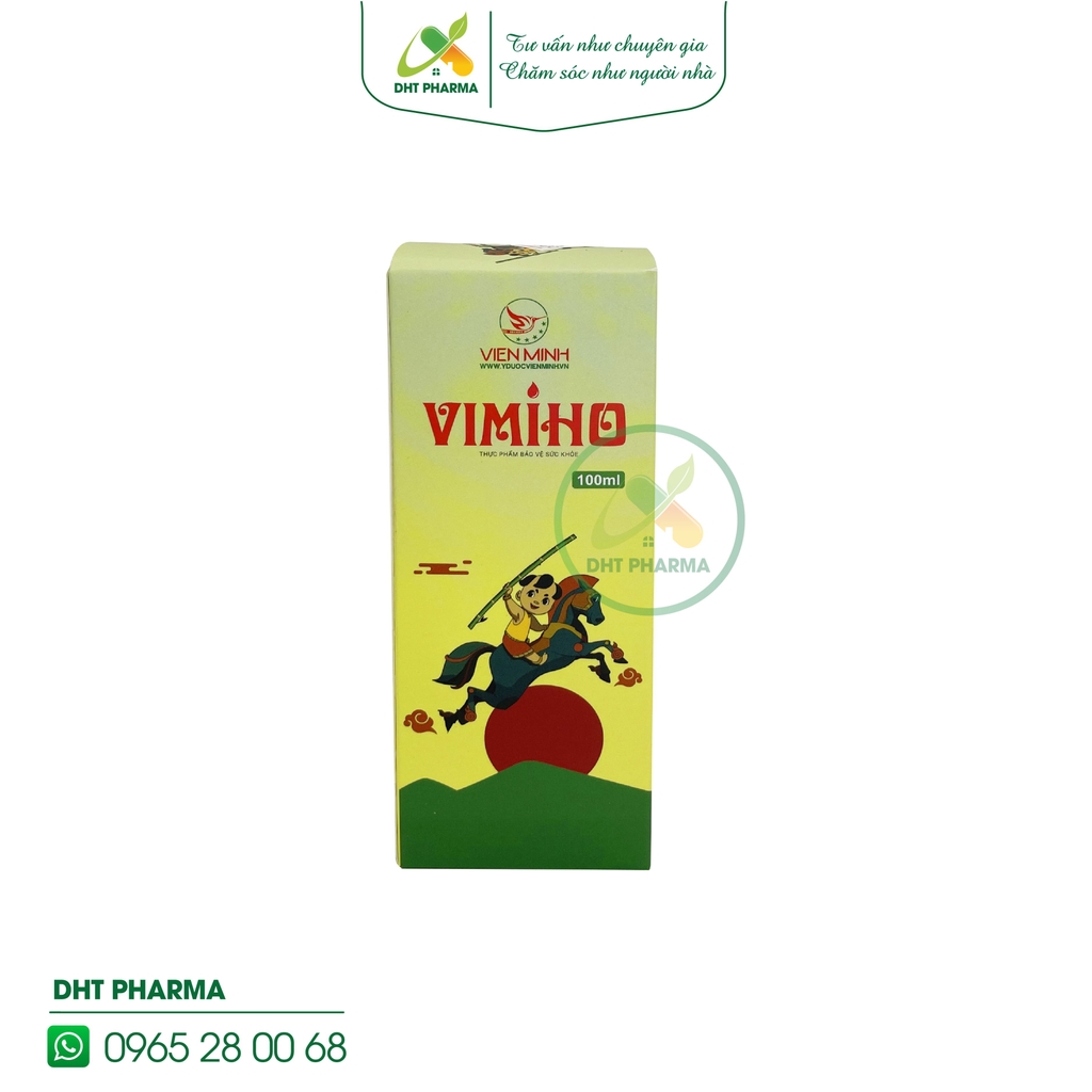 Siro Ho Vimiho Viên Minh Đường hỗ trợ bổ phế, giảm đờm, giảm đau rát họng (Hộp 1 chai 100ml)