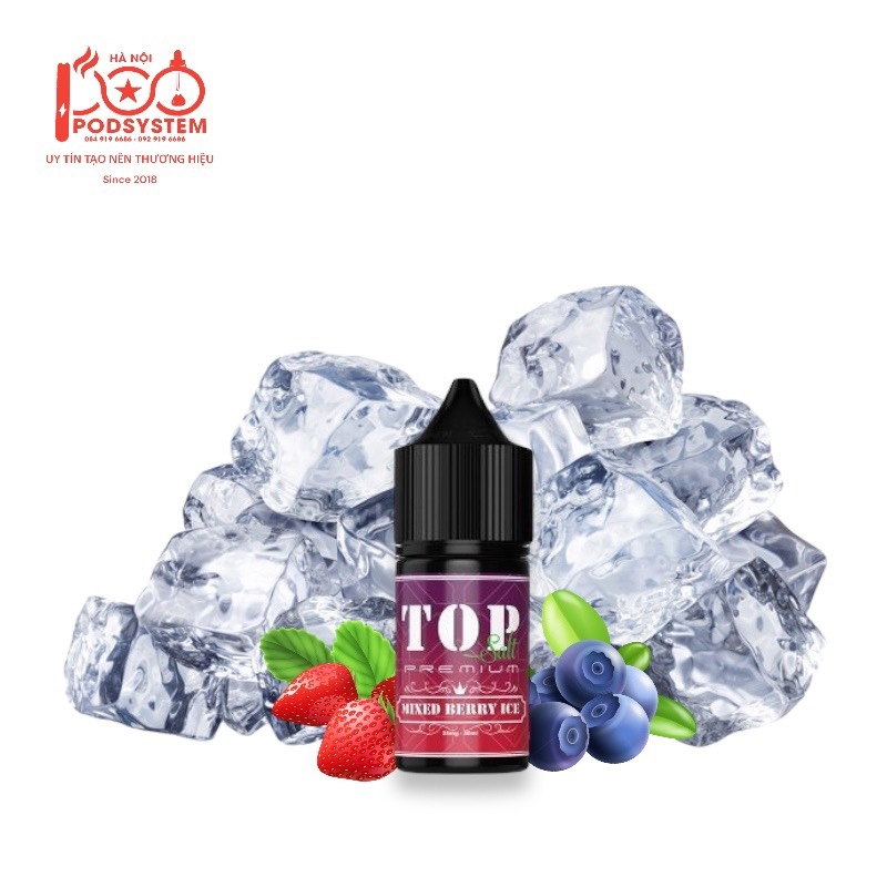 Mixed Berries Ice (Dâu tây việt quất mâm xôi) TOP Salt 30ML