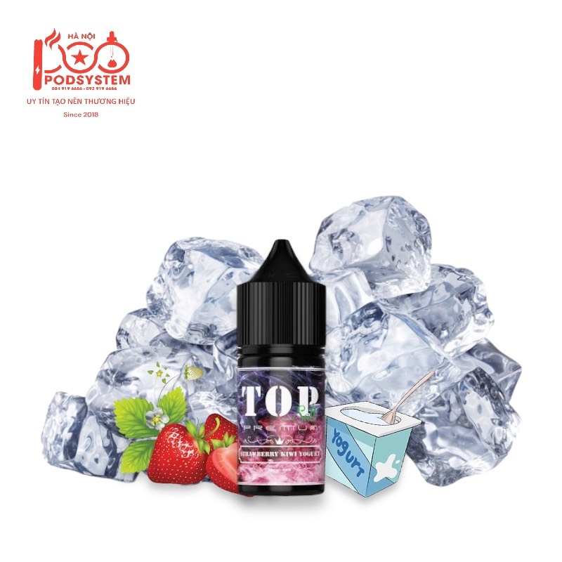 Strawberry Kiwi Fruit Yogurt (Sữa chua dâu kiwi lạnh) TOP Salt 30ML