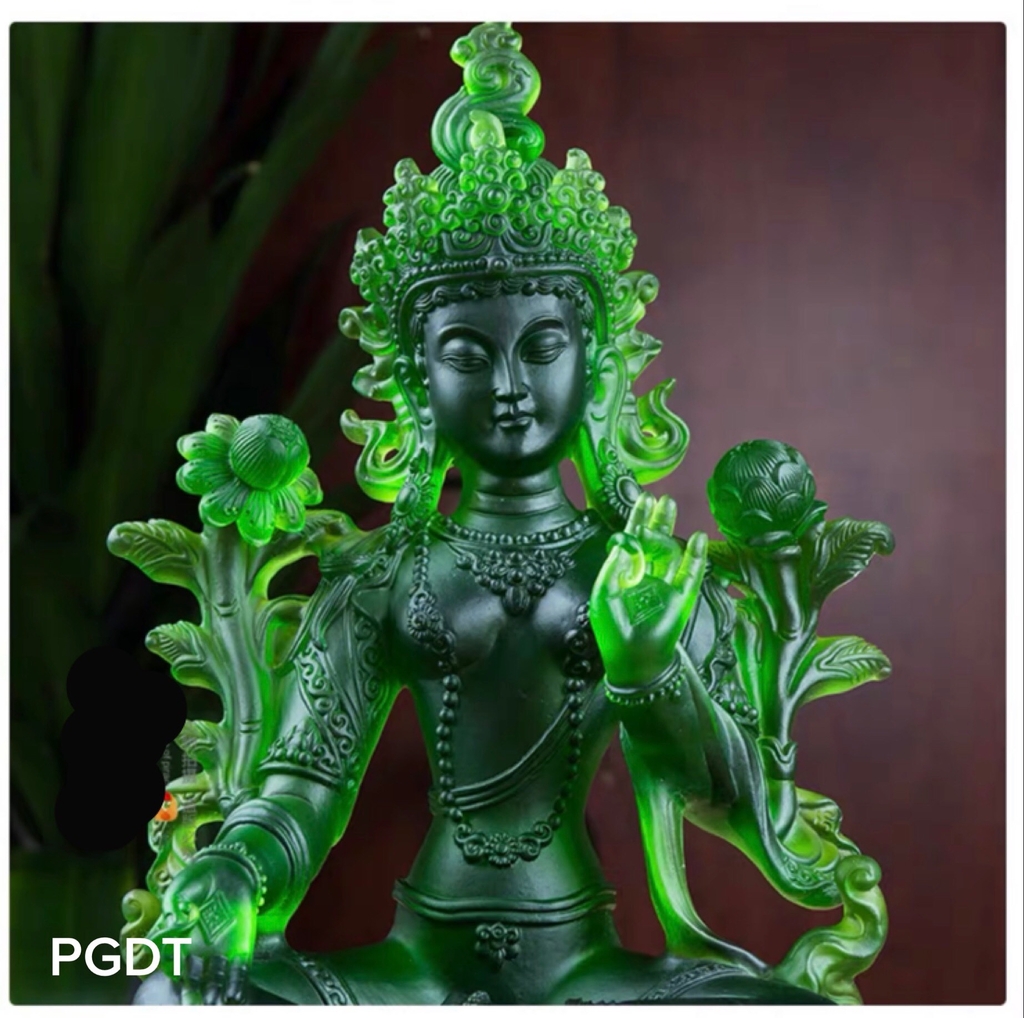 LỤC ĐỘ MẪU GREEN TARA bằng đá liuli